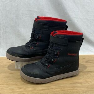 Merrell Snow Storm BootsWaterproof Unisex Black Red Kid’s Boots Size 5